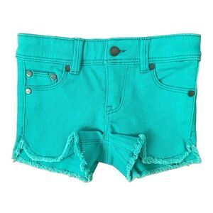 NEW Roxy Girls Green Denim Cutoff Shorts Adjustable Waist Size 3